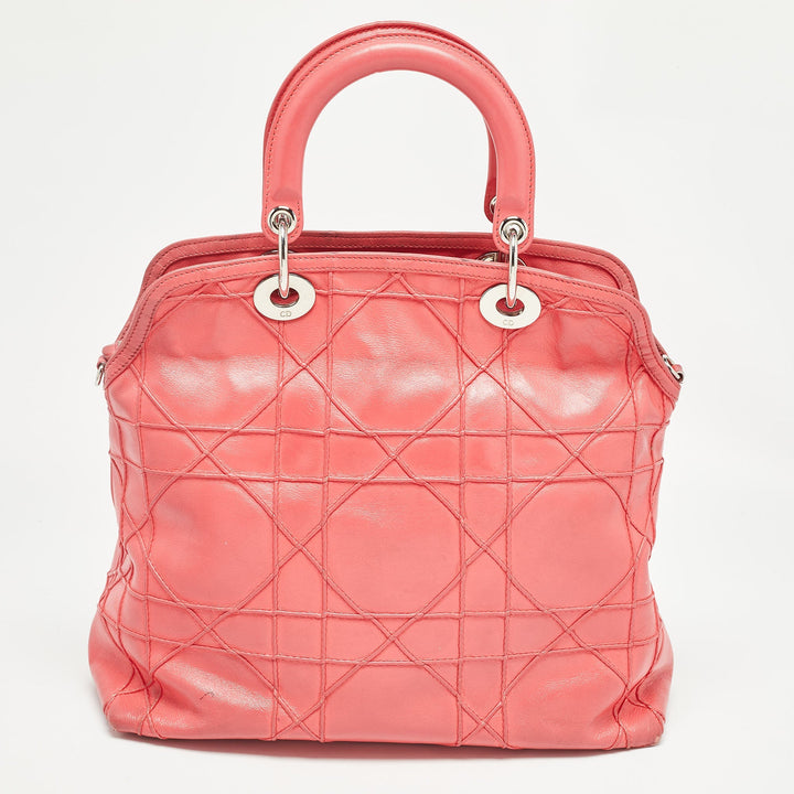 Top quality Dior Coral Pink Cannage Leather Granville Tote