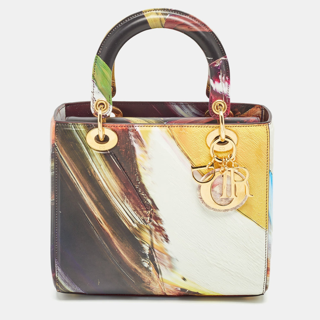 Top quality Dior Multicolor Leather Medium Limited Edition Yukima Ida Lady  Art Tote