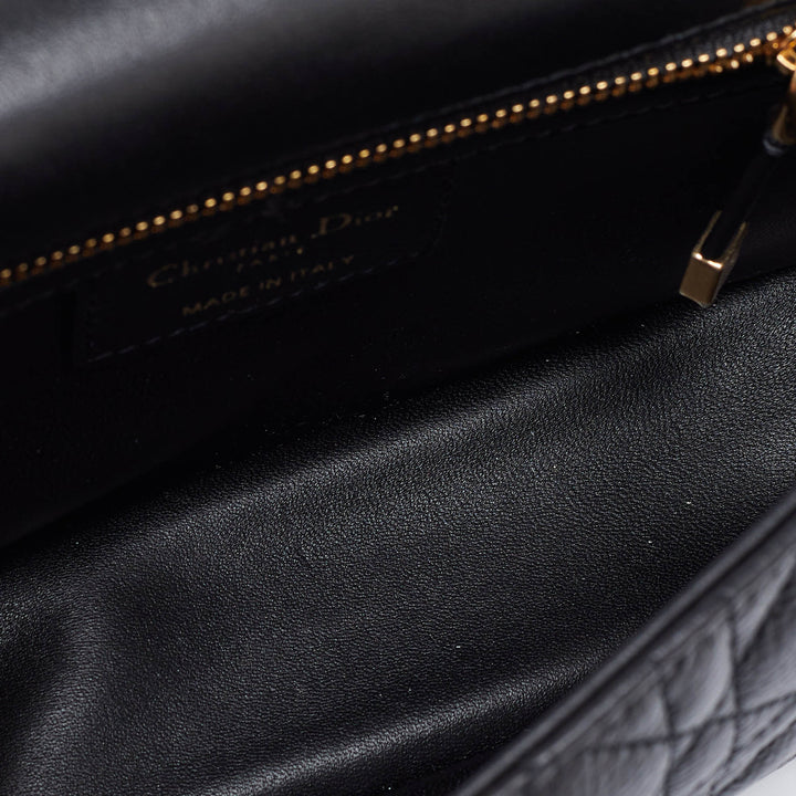 Top quality Dior Black Cannage Leather Small Caro Shoulder Bag