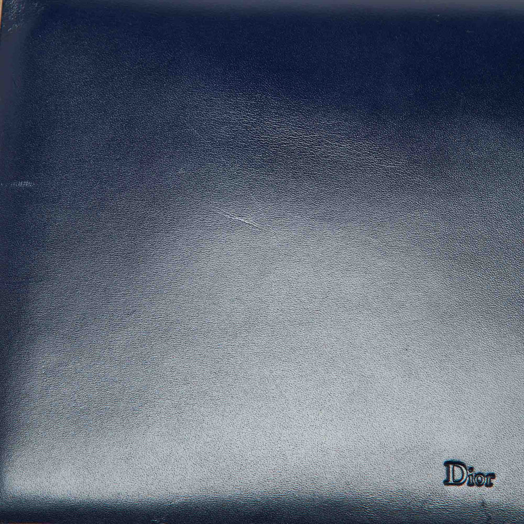 Top quality Dior Blue Leather Metal Flap Clutch