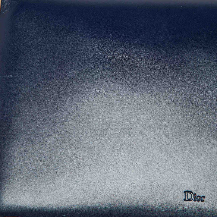 Top quality Dior Blue Leather Metal Flap Clutch