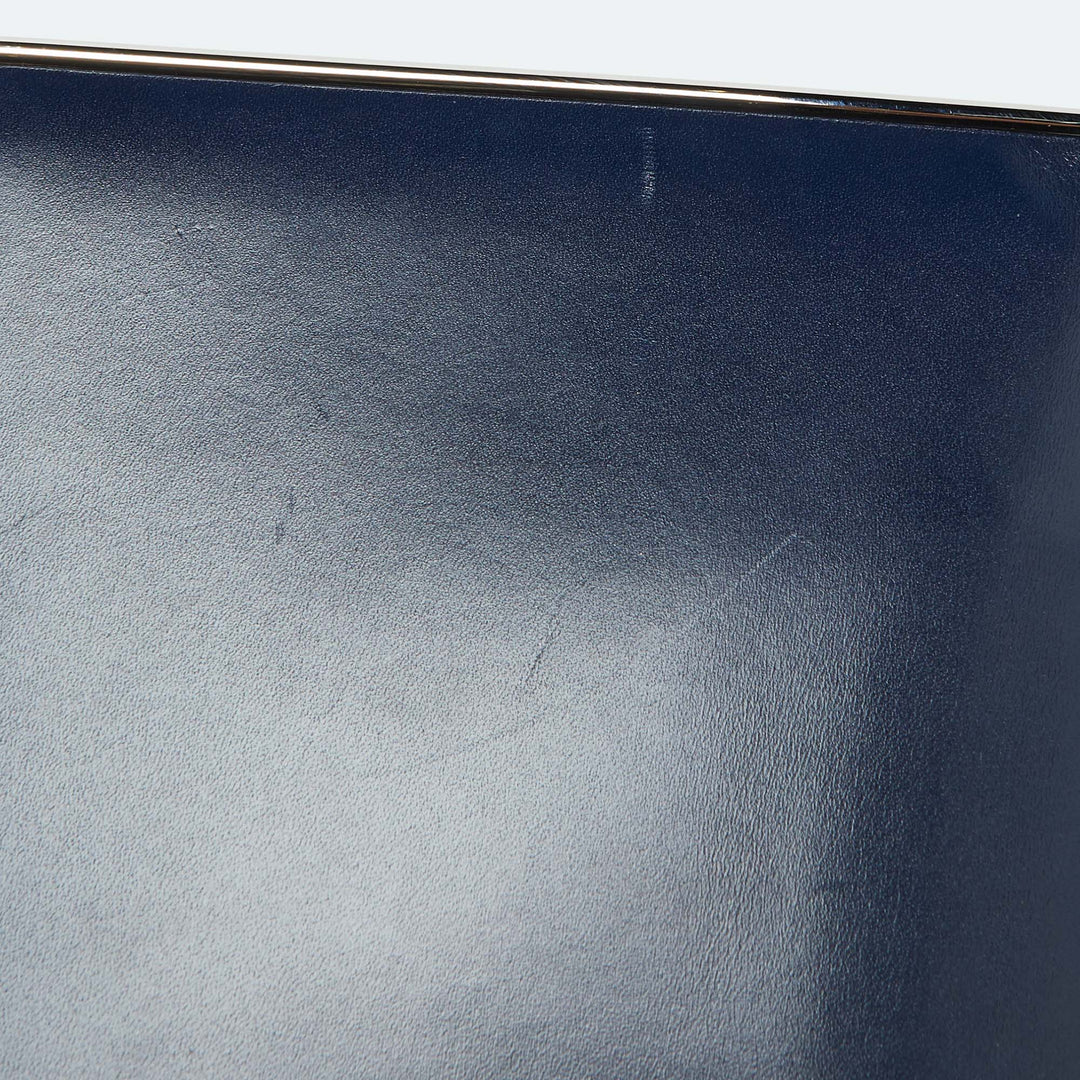 Top quality Dior Blue Leather Metal Flap Clutch