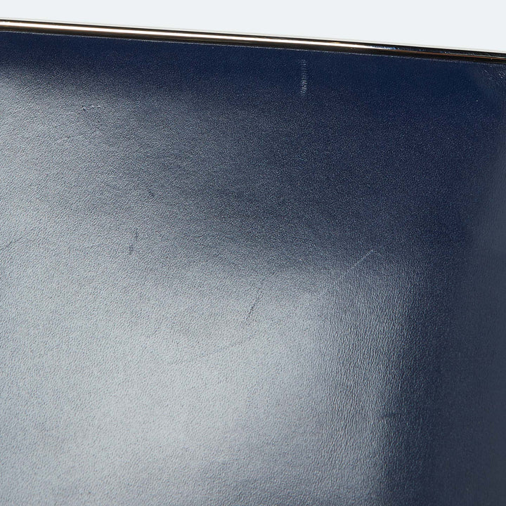 Top quality Dior Blue Leather Metal Flap Clutch