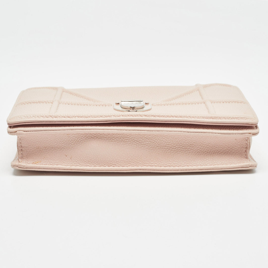 Dior Light Pink Leather ama Wallet on Chain
