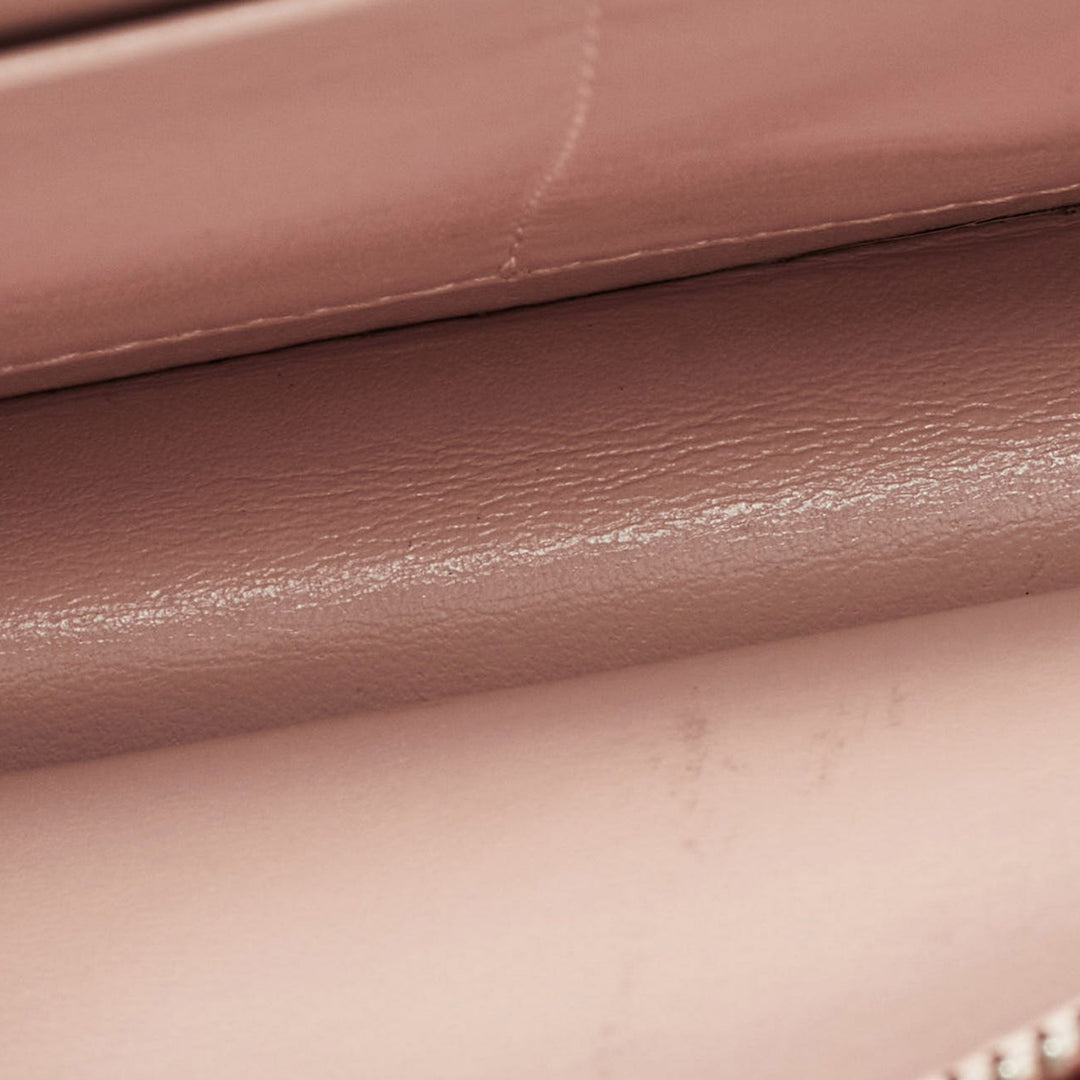 Dior Light Pink Leather ama Wallet on Chain