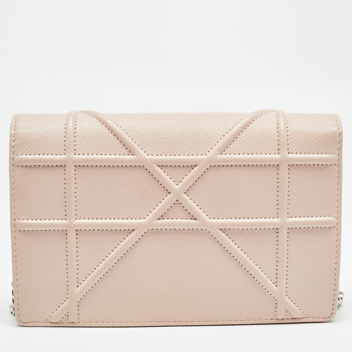 Dior Light Pink Leather ama Wallet on Chain