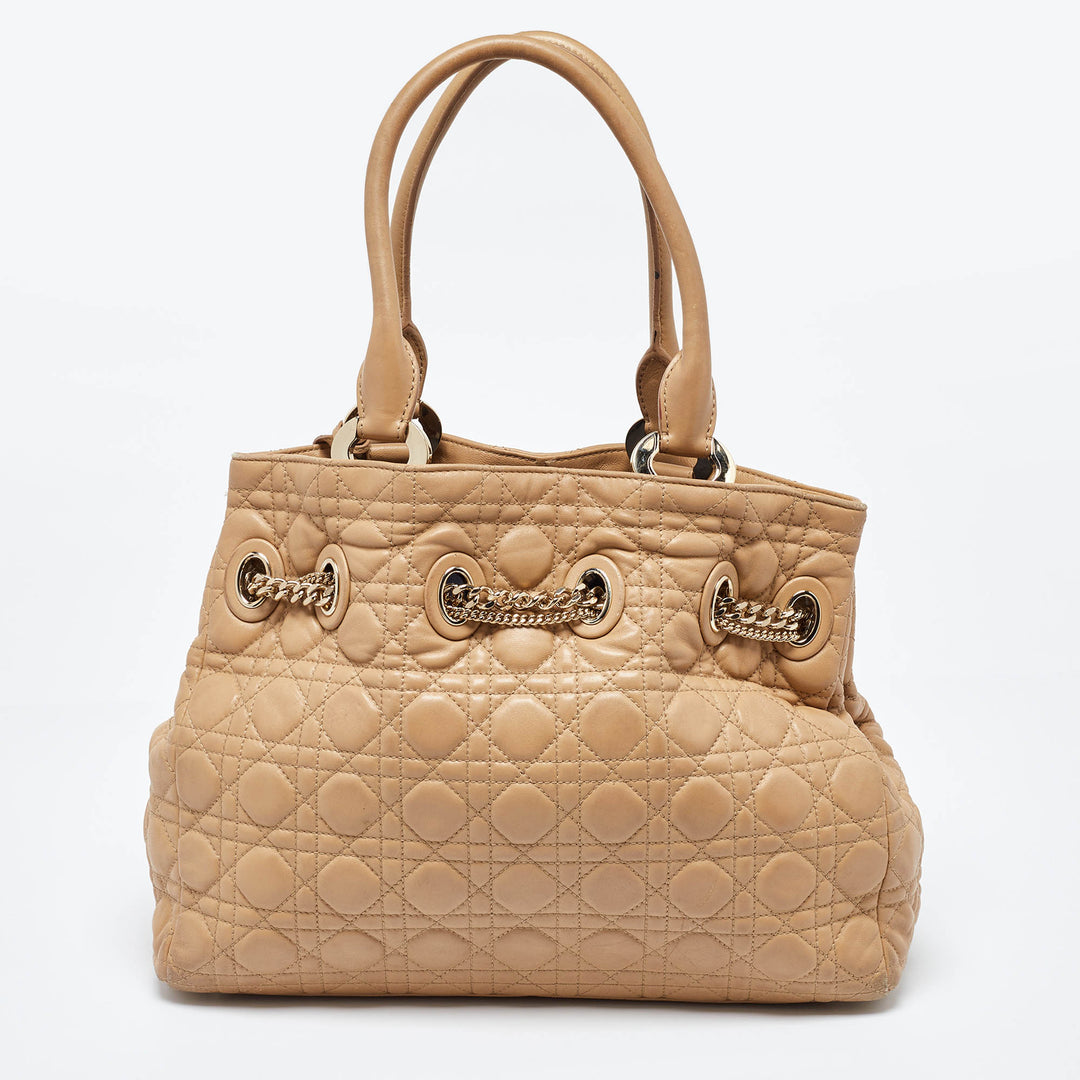 Top quality Dior Beige Cannage Leather Chri Chri Chain Tote