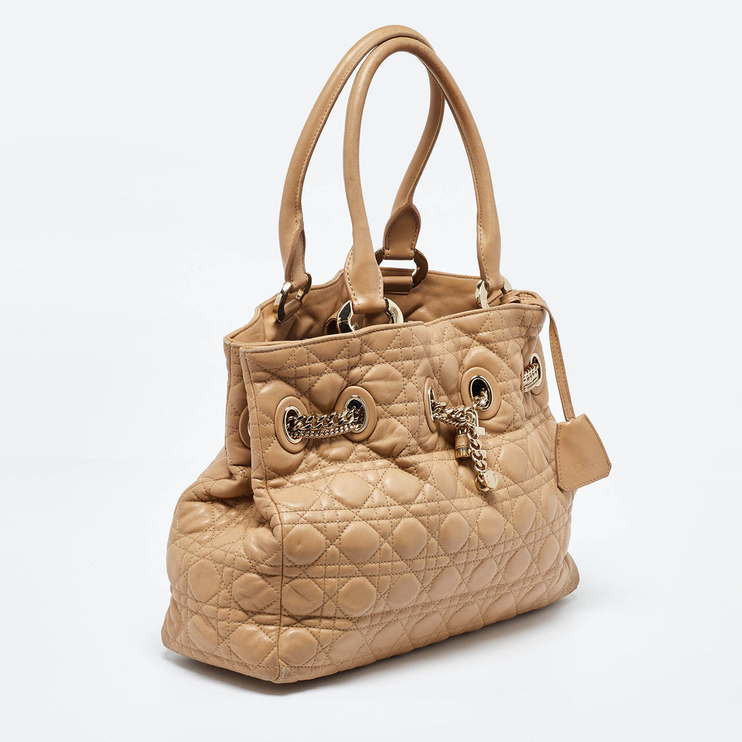 Top quality Dior Beige Cannage Leather Chri Chri Chain Tote
