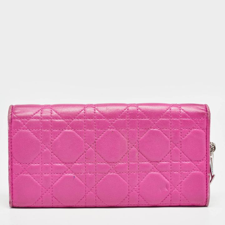 Top quality Dior Pink Cannage Leather Lady  Wallet on Chain