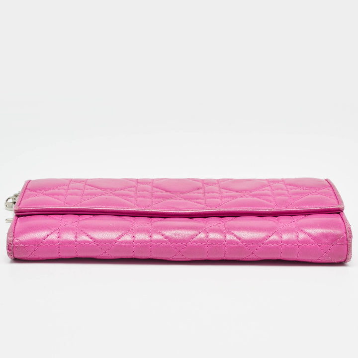 Top quality Dior Pink Cannage Leather Lady  Wallet on Chain
