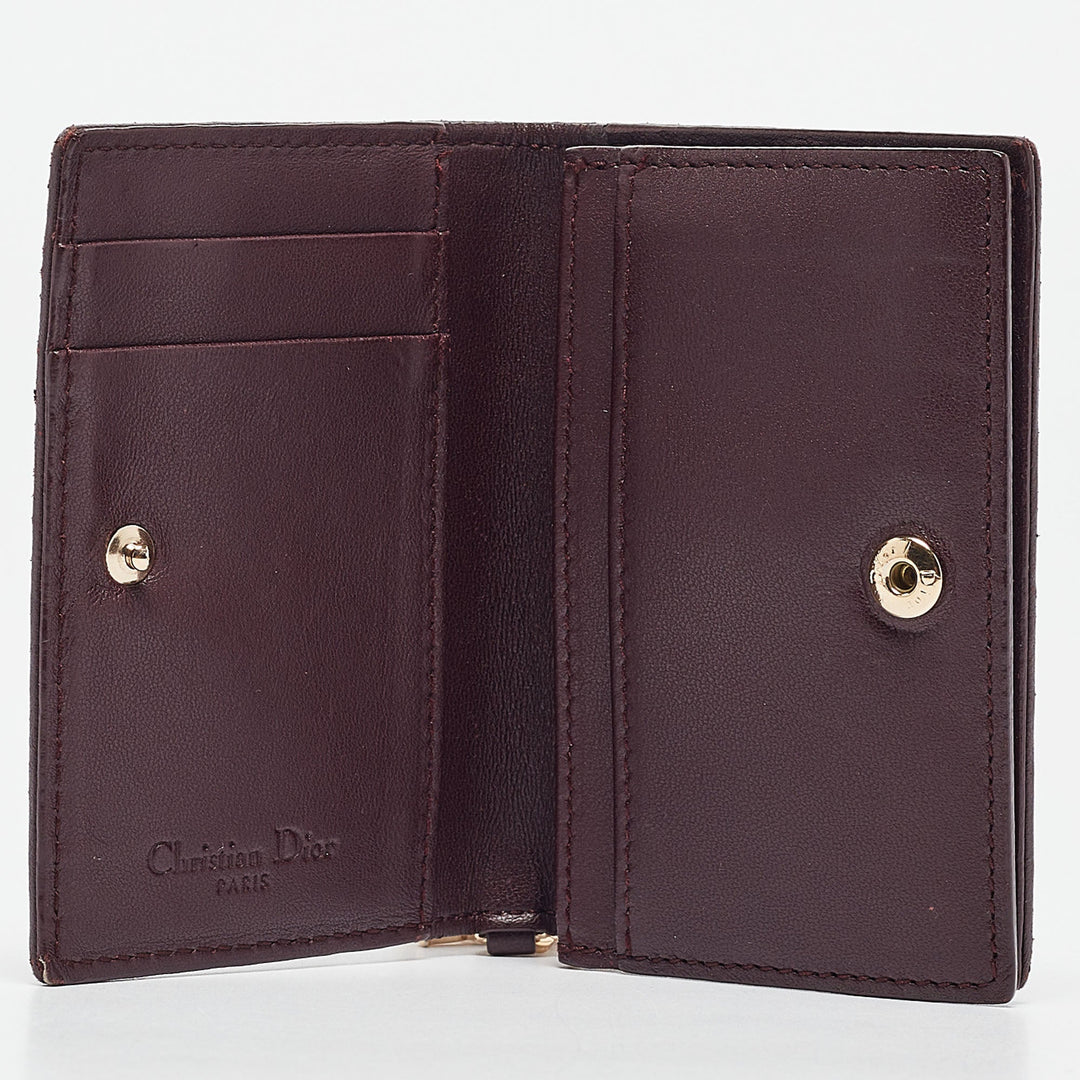 Top quality Dior Burgundy Cannage Leather Lady  Card Holder