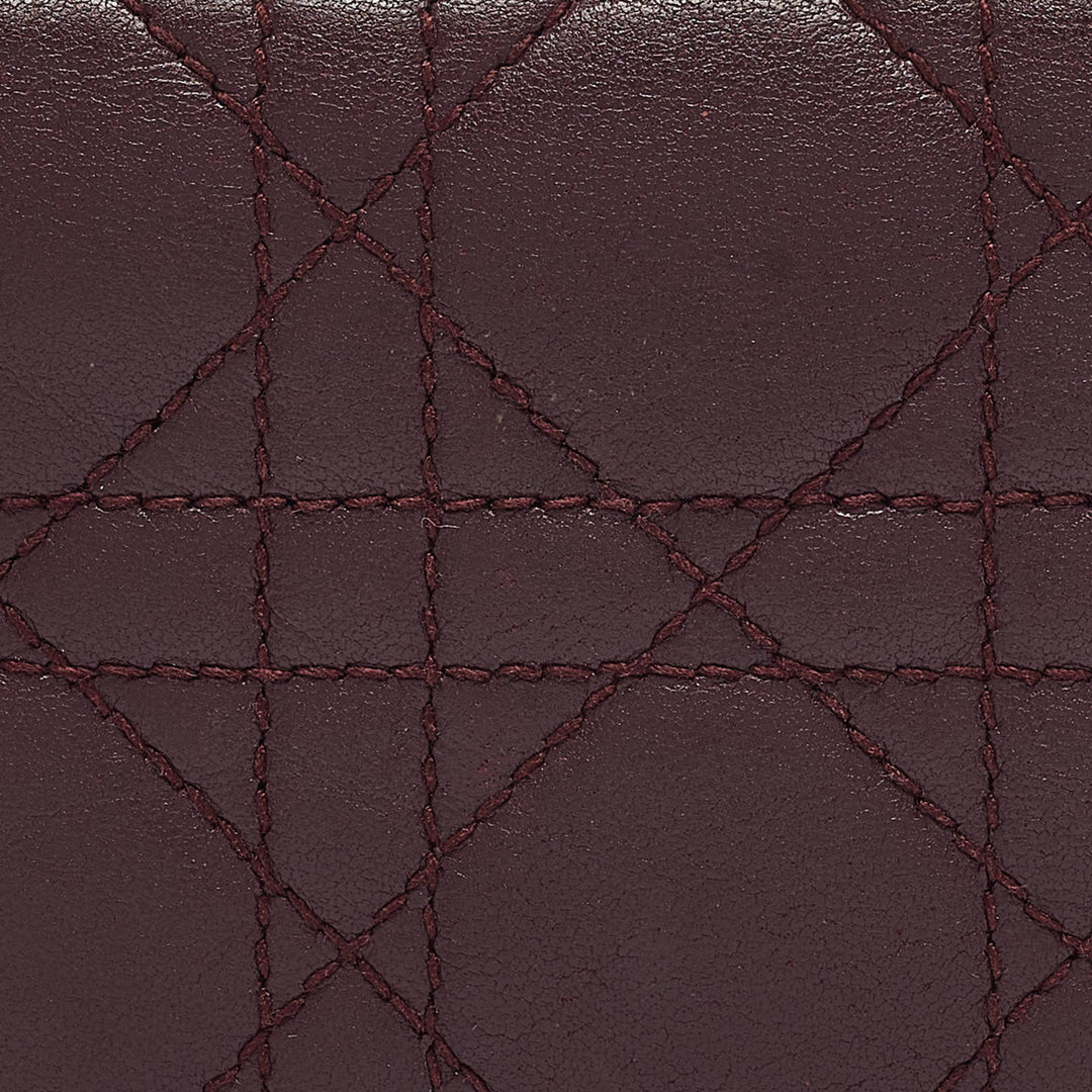 Top quality Dior Burgundy Cannage Leather Lady  Card Holder