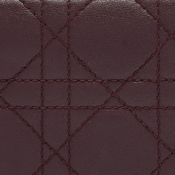 Top quality Dior Burgundy Cannage Leather Lady  Card Holder