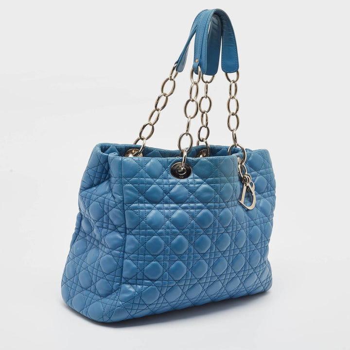 Top quality Dior Blue Cannage Leather Large Soft Lady  Shopper Tote