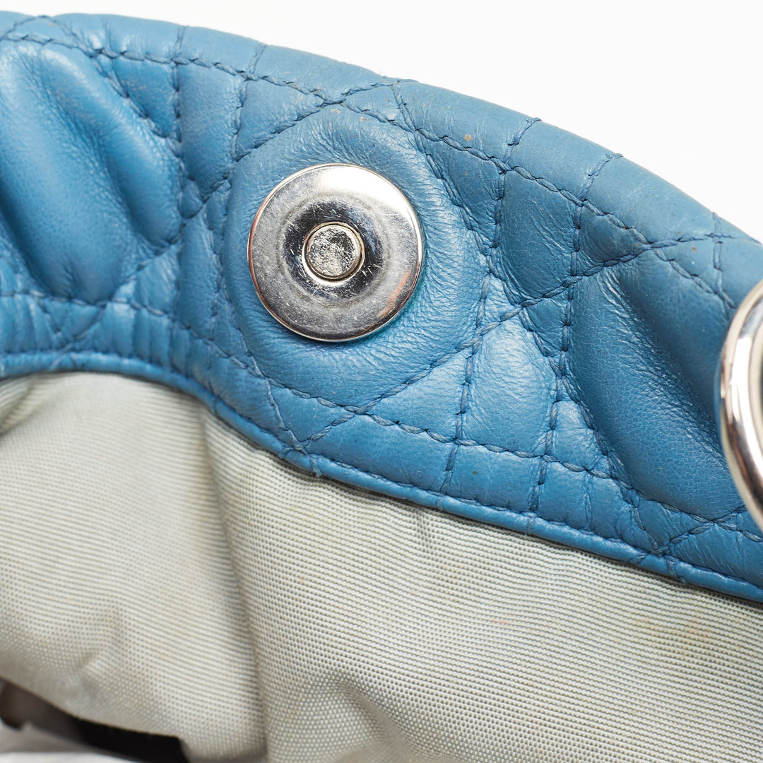Top quality Dior Blue Cannage Leather Large Soft Lady  Shopper Tote