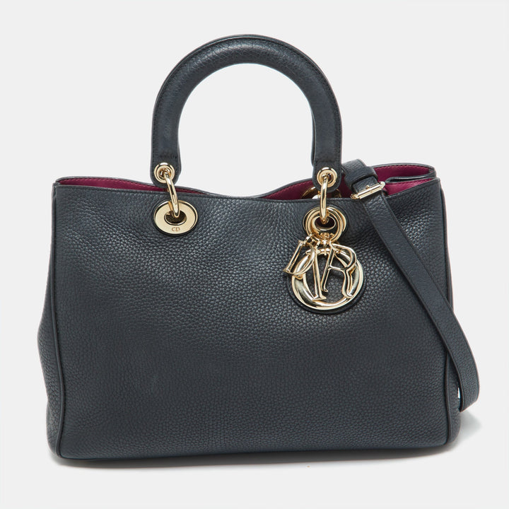 Top quality Dior Black Leather Medium issimo Shopper Tote