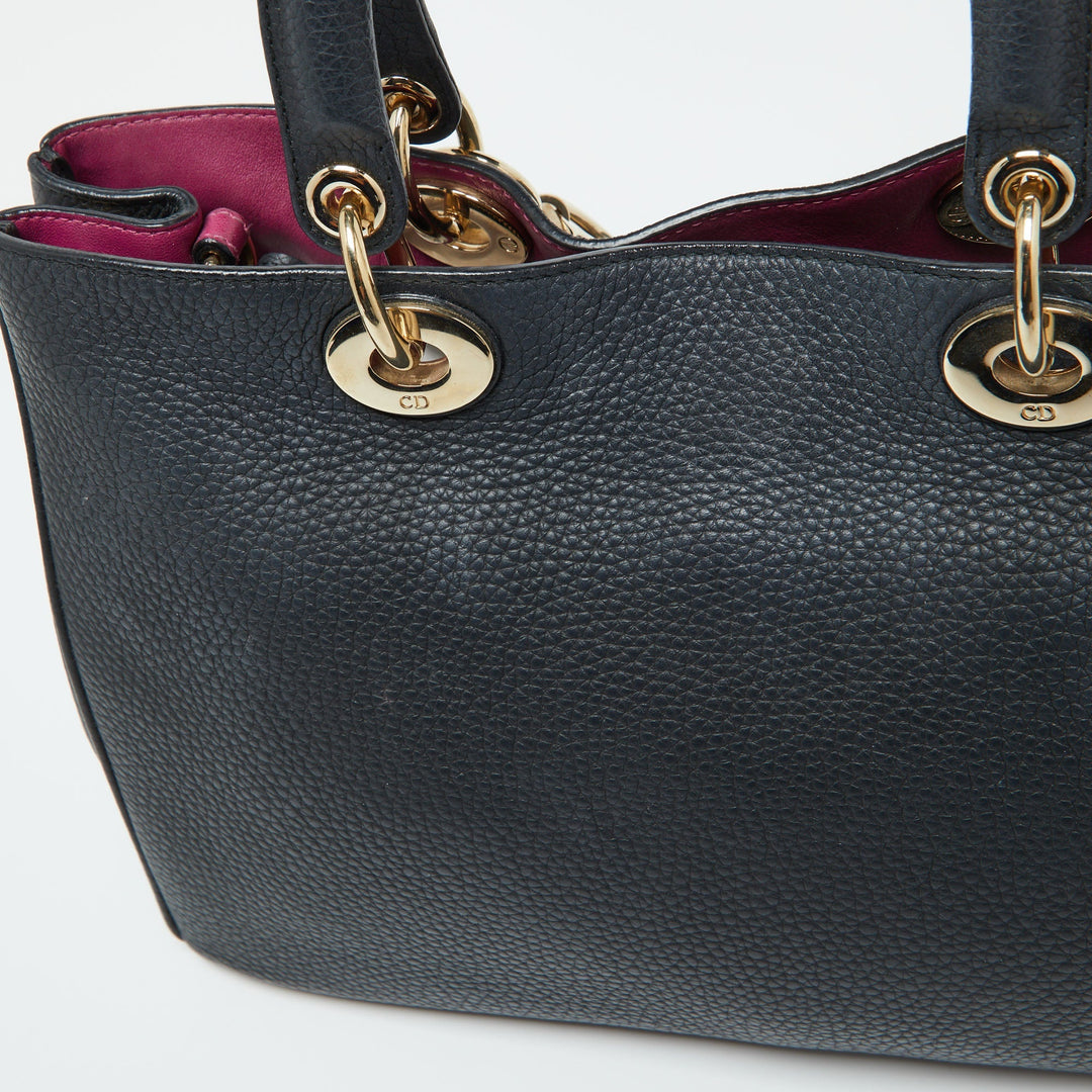 Top quality Dior Black Leather Medium issimo Shopper Tote