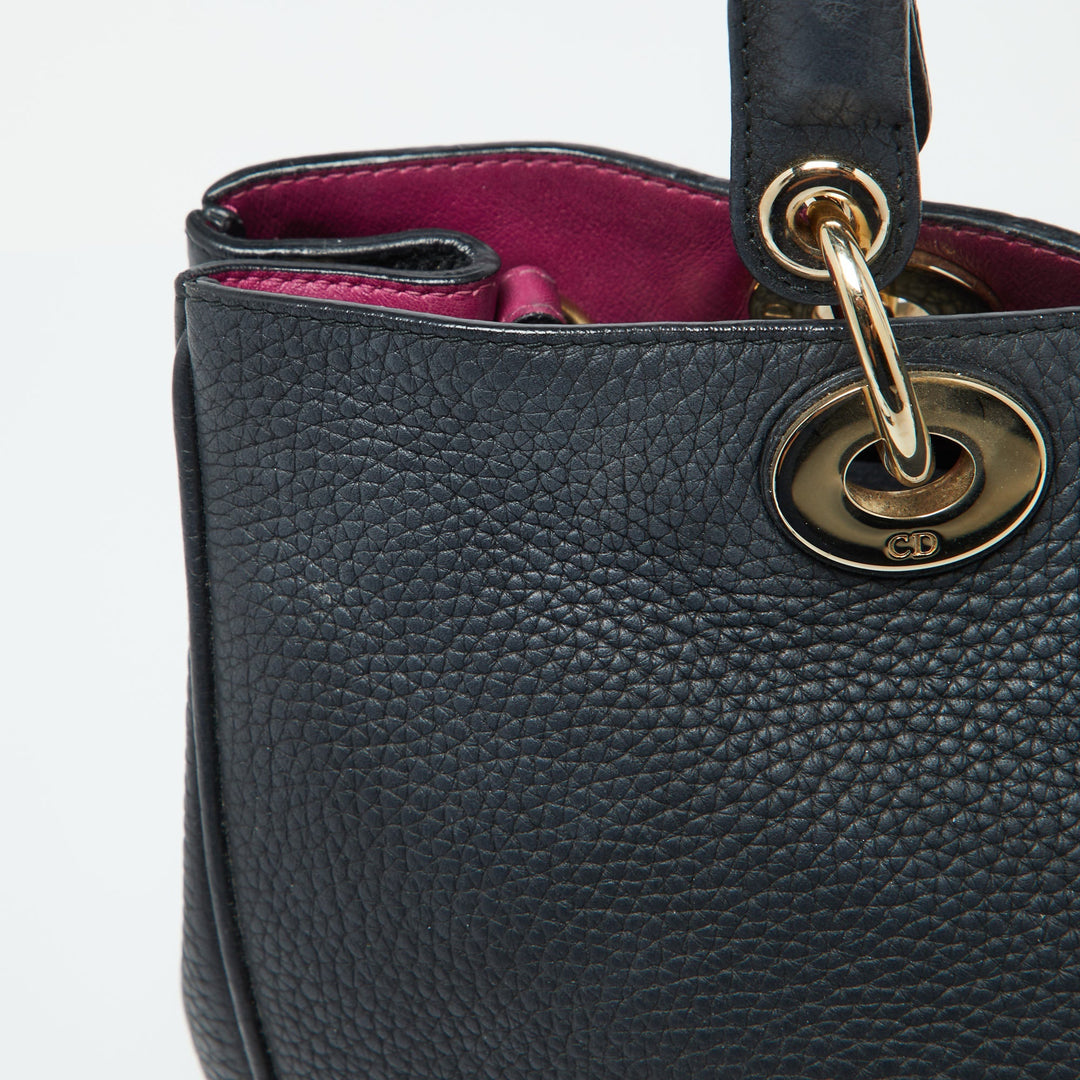 Top quality Dior Black Leather Medium issimo Shopper Tote