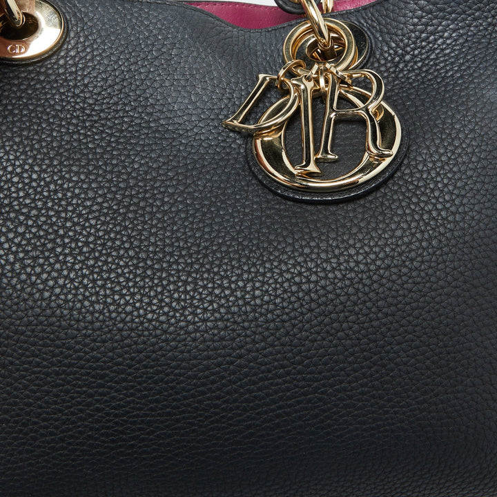Top quality Dior Black Leather Medium issimo Shopper Tote