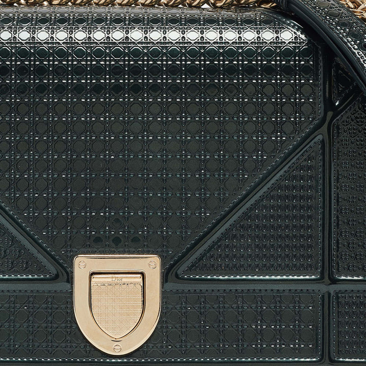 Top quality Dior Green Patent Leather Medium ama Shoulder Bag