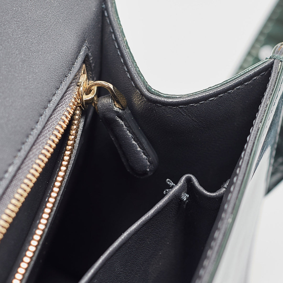 Top quality Dior Green Patent Leather Medium ama Shoulder Bag