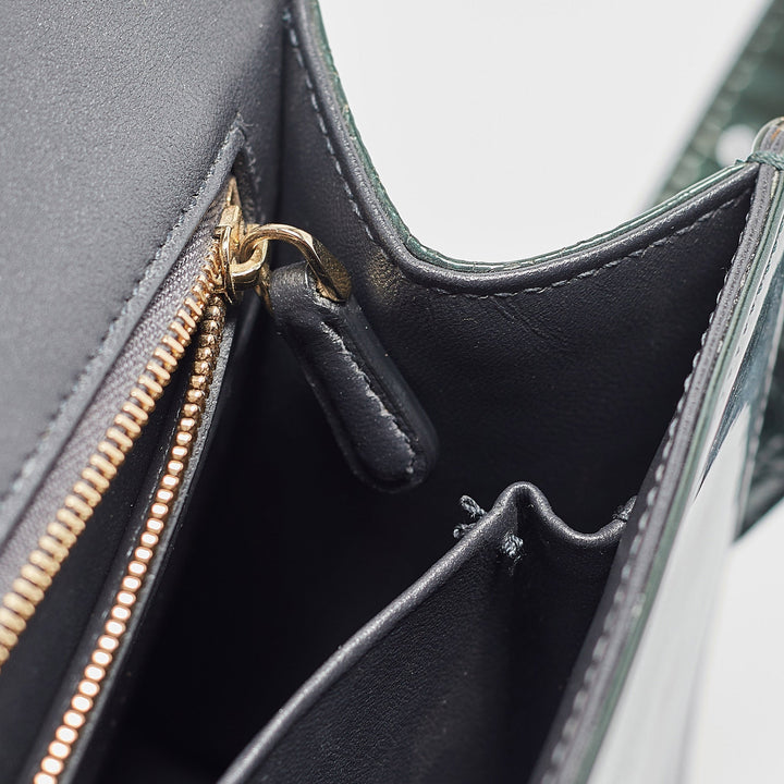 Top quality Dior Green Patent Leather Medium ama Shoulder Bag