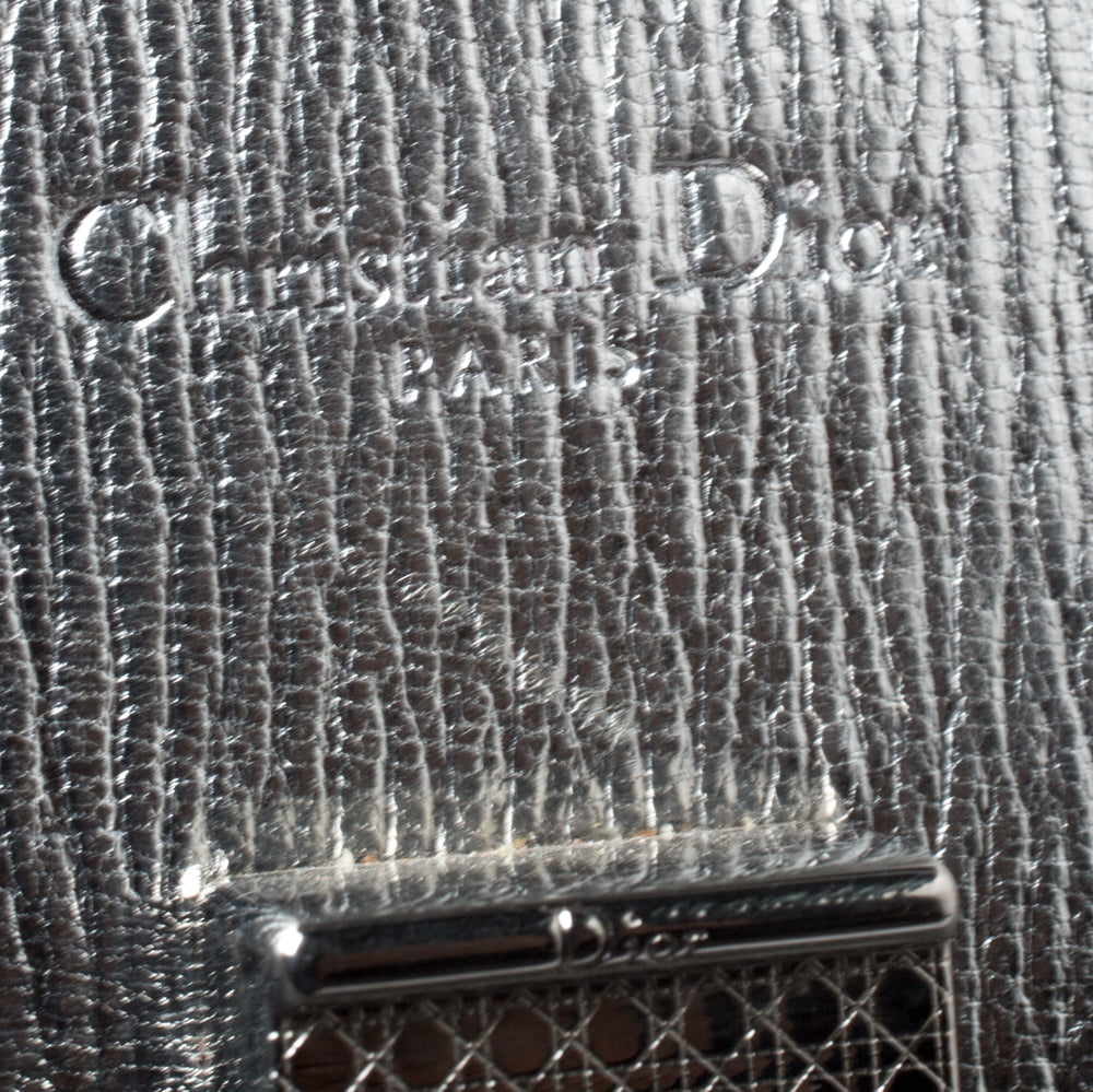 Top quality Dior Metallic Silver Leather Medium ever Bag