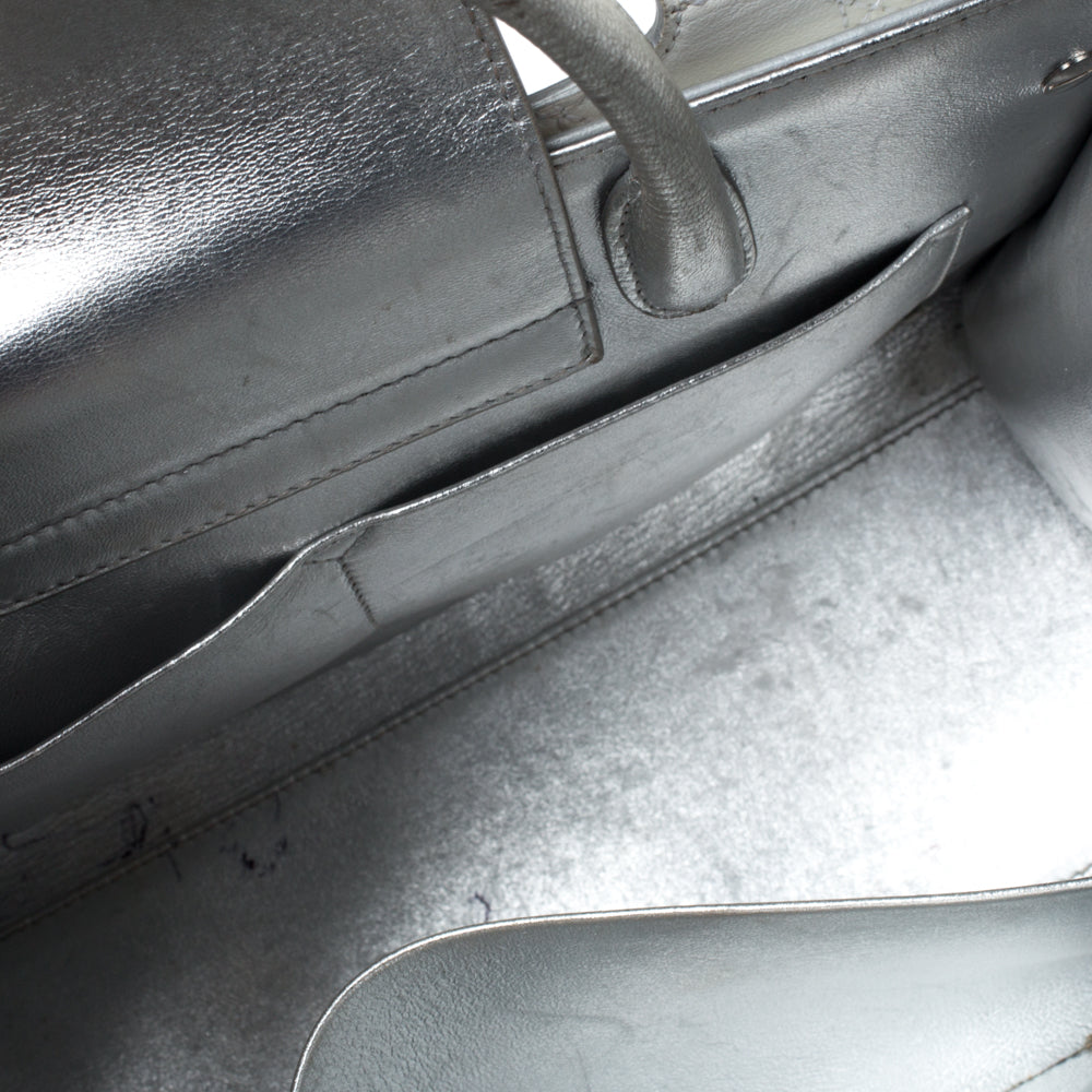 Top quality Dior Metallic Silver Leather Medium ever Bag