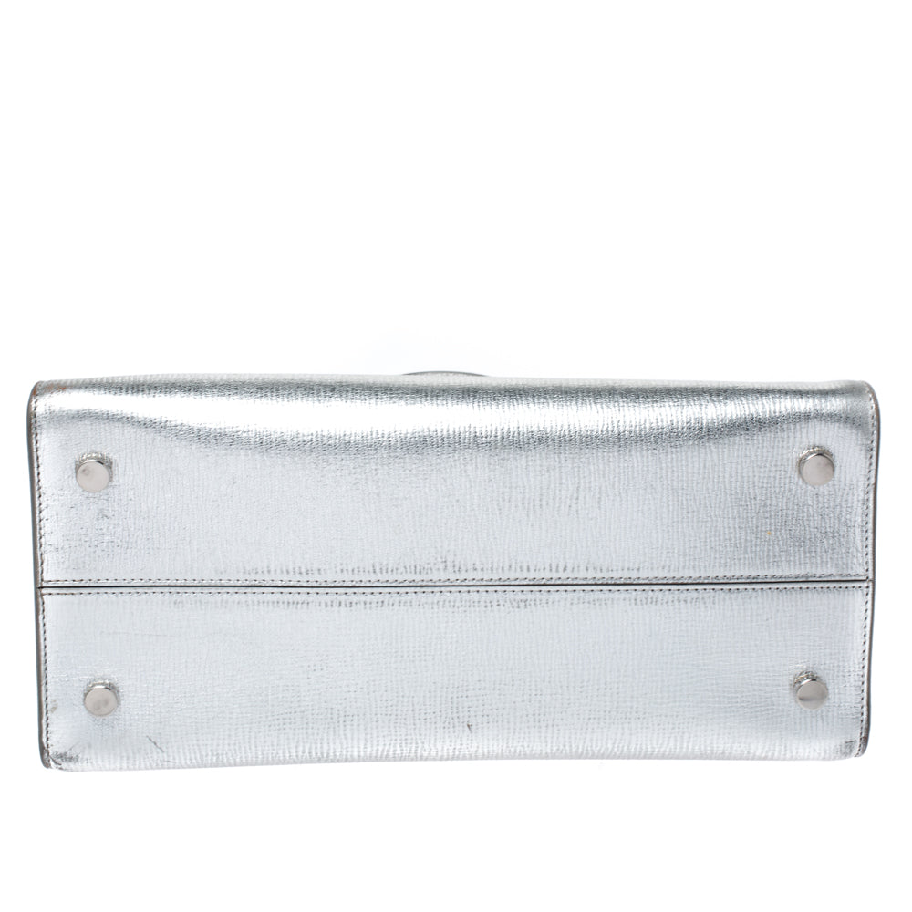 Top quality Dior Metallic Silver Leather Medium ever Bag