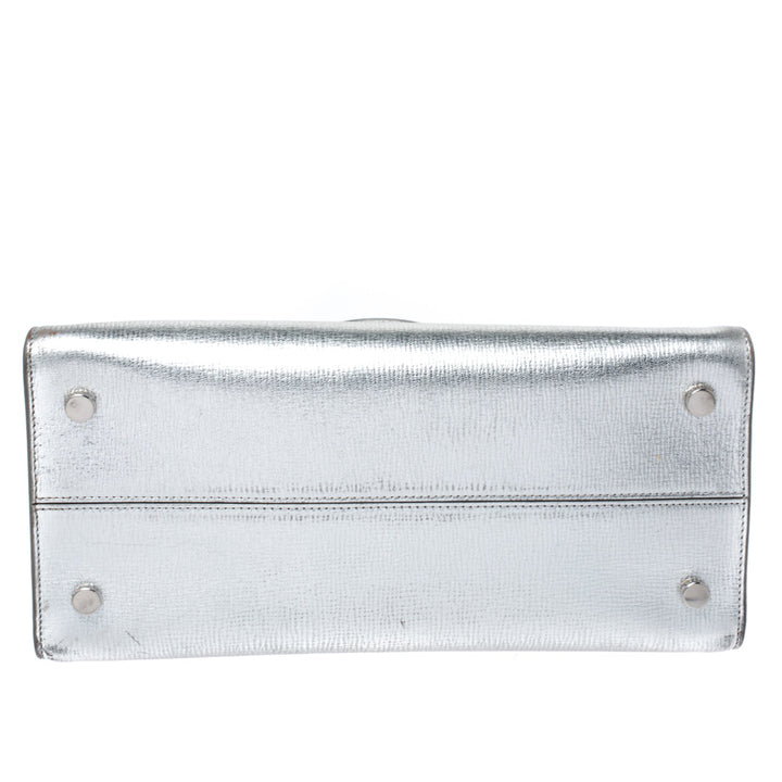 Top quality Dior Metallic Silver Leather Medium ever Bag