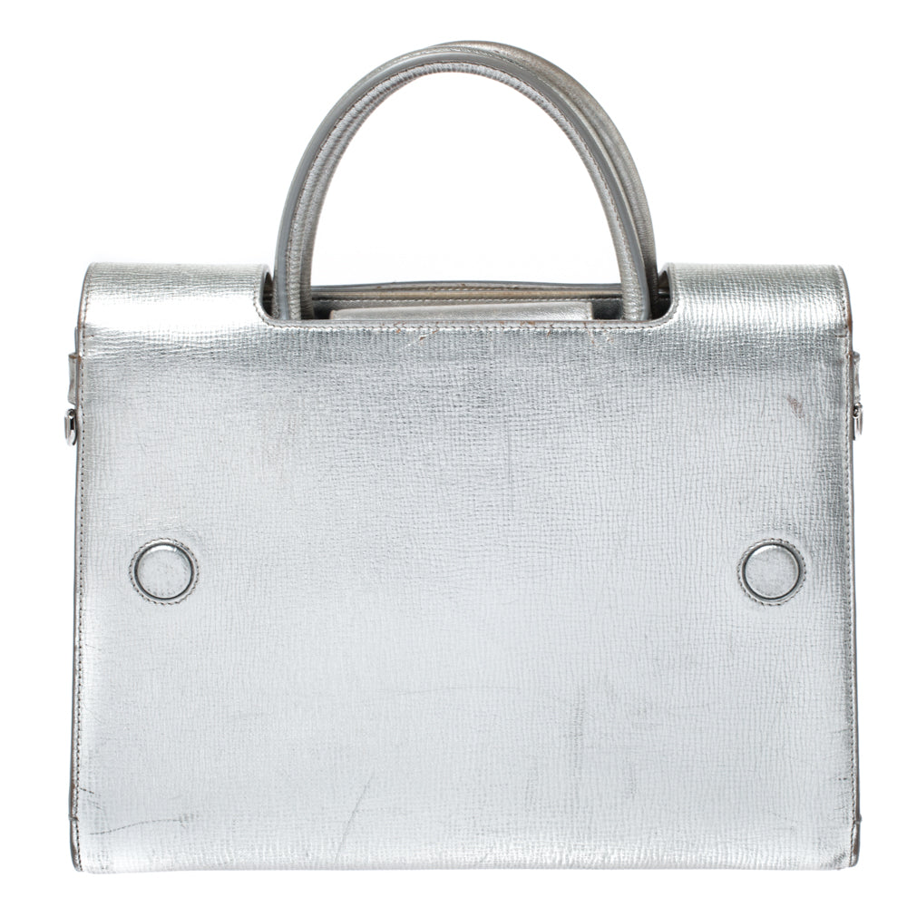 Top quality Dior Metallic Silver Leather Medium ever Bag