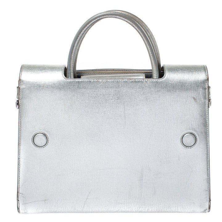Top quality Dior Metallic Silver Leather Medium ever Bag