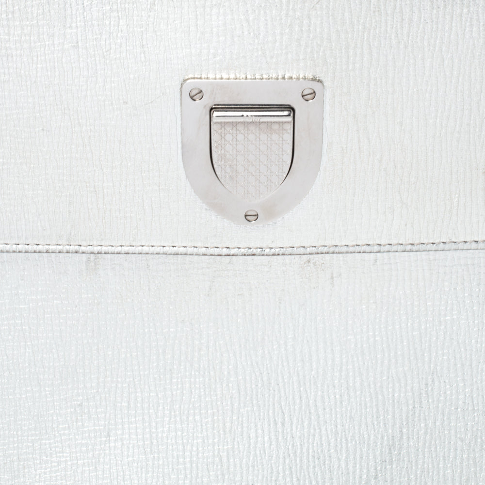 Top quality Dior Metallic Silver Leather Medium ever Bag