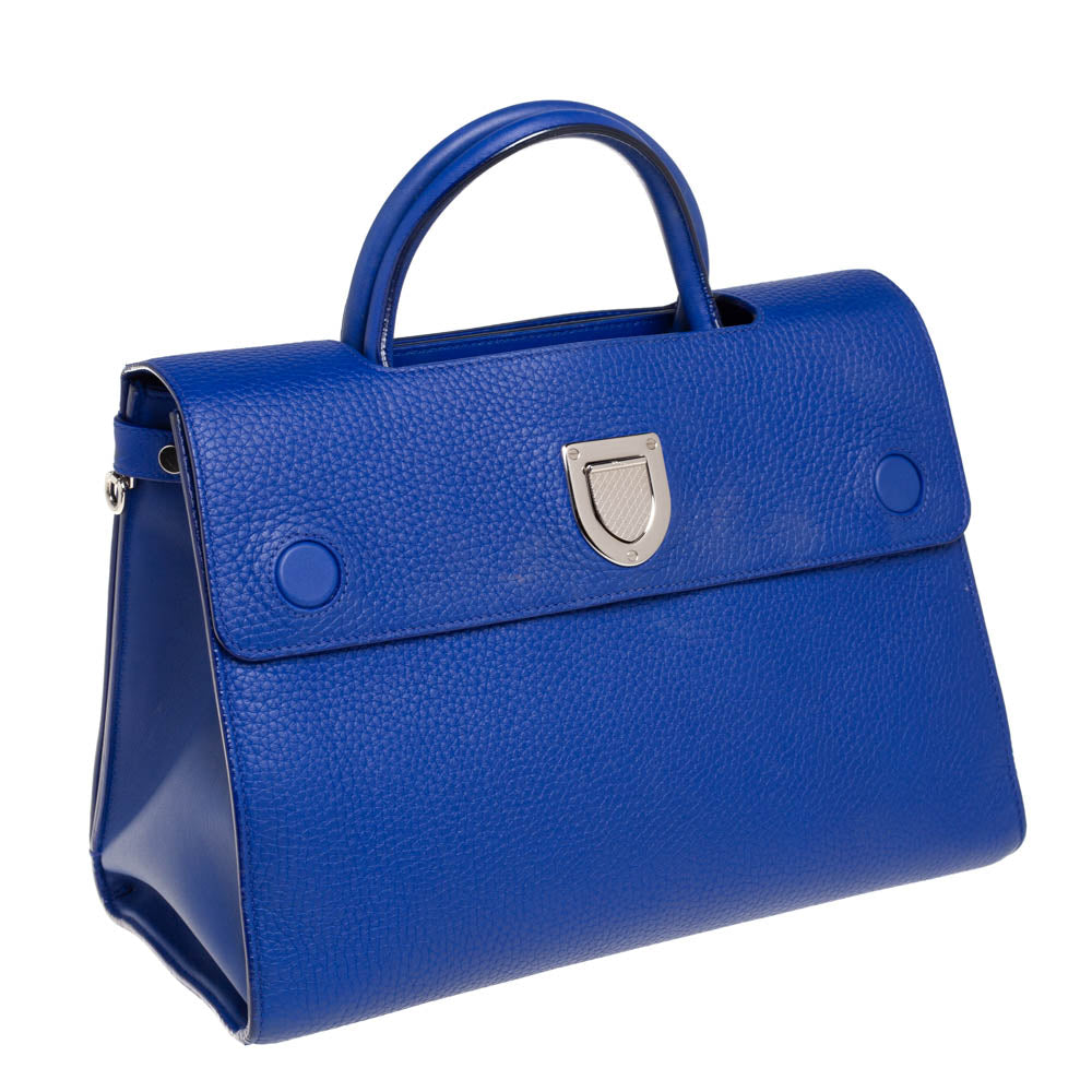 Top quality Dior Blue Pebbled Leather Medium ever Tote