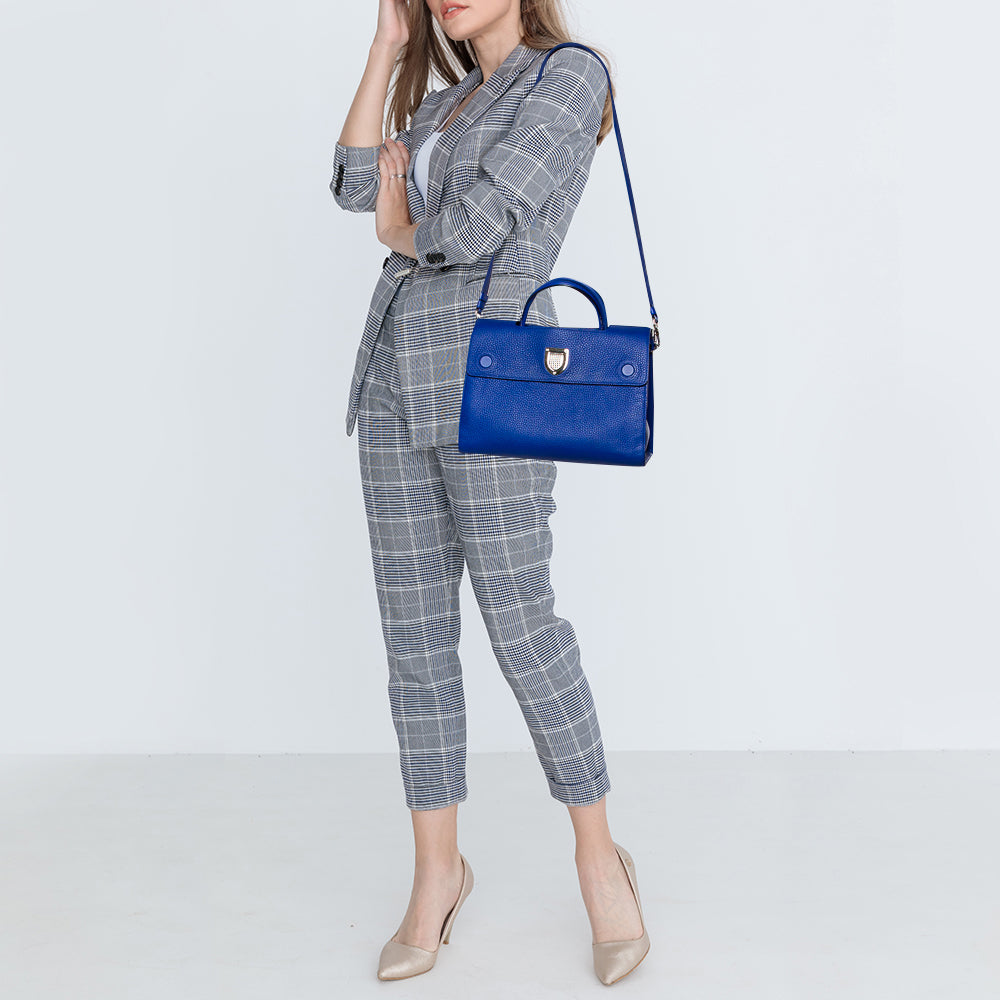 Top quality Dior Blue Pebbled Leather Medium ever Tote