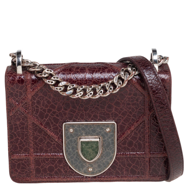 Top quality Dior Burgundy Ceramic Effect Leather ama Club Shoulder Bag