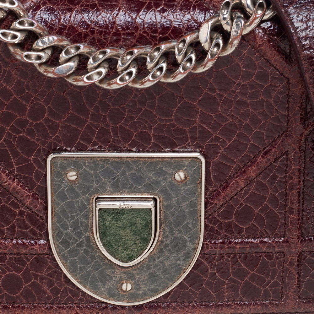 Top quality Dior Burgundy Ceramic Effect Leather ama Club Shoulder Bag