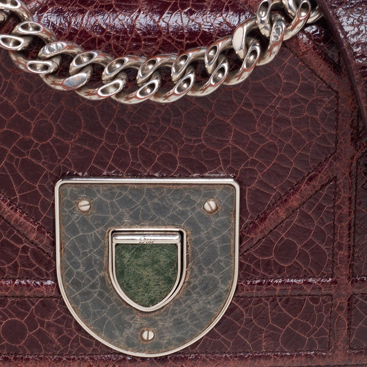 Top quality Dior Burgundy Ceramic Effect Leather ama Club Shoulder Bag