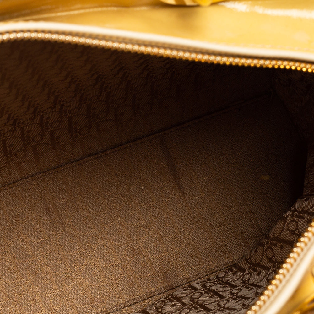 Top quality Dior Yellow Cannage Patent Leather Large Lady  Tote