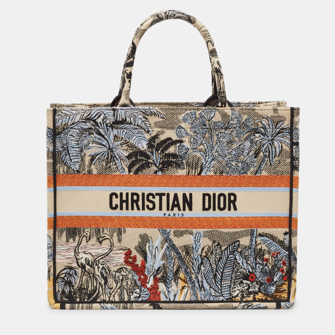 Top quality Dior Multicolor Toile De Jouy Tropicalia Embroidered Canvas Large Book Tote