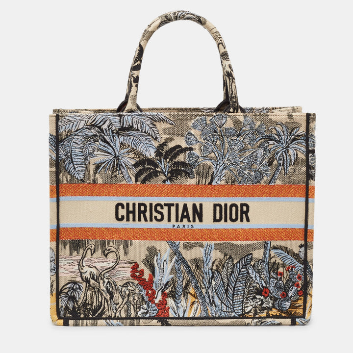 Top quality Dior Multicolor Toile De Jouy Tropicalia Embroidered Canvas Large Book Tote