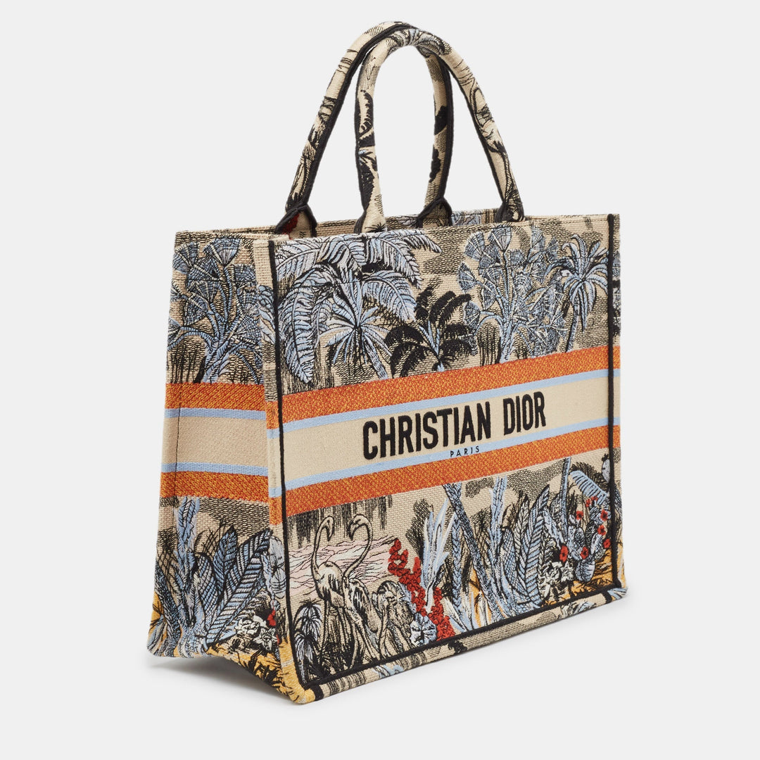 Top quality Dior Multicolor Toile De Jouy Tropicalia Embroidered Canvas Large Book Tote