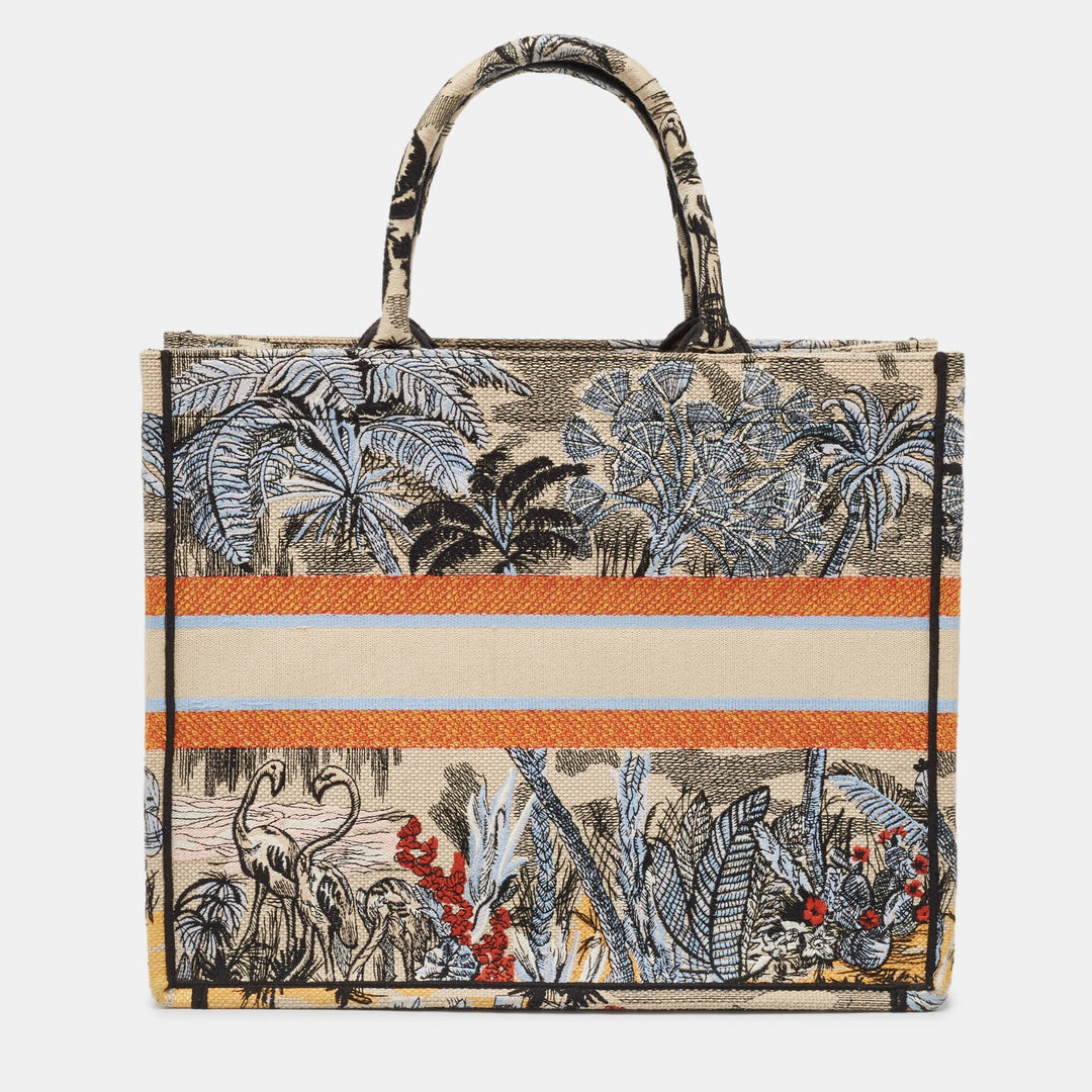 Top quality Dior Multicolor Toile De Jouy Tropicalia Embroidered Canvas Large Book Tote