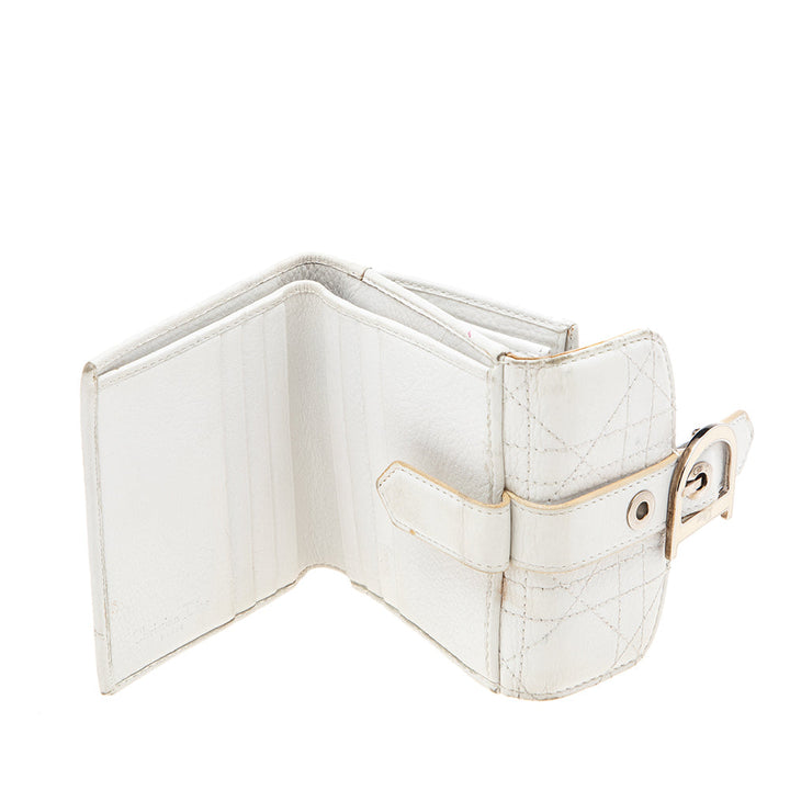 Top quality Dior White Cannage Leather French Wallet