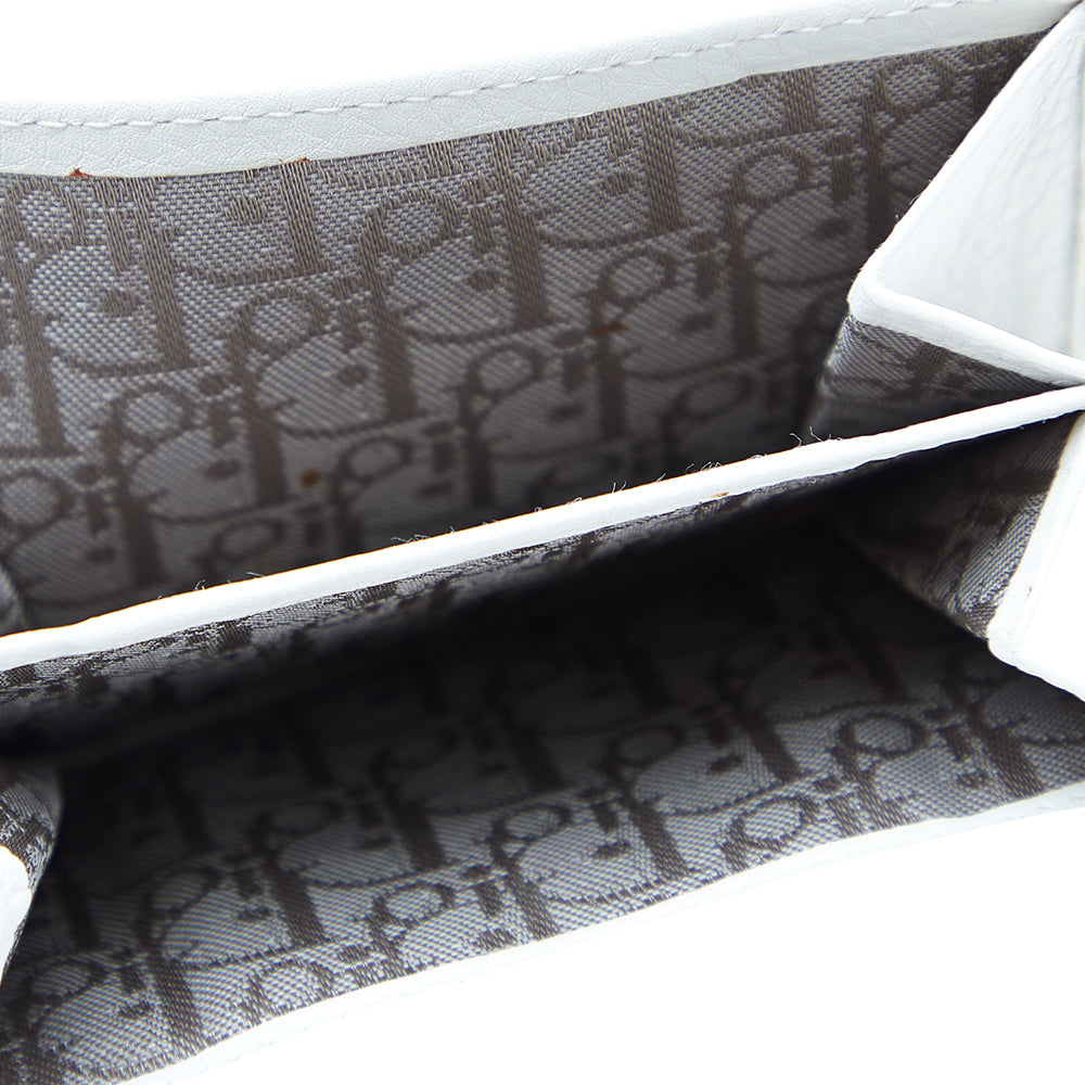 Top quality Dior White Cannage Leather French Wallet