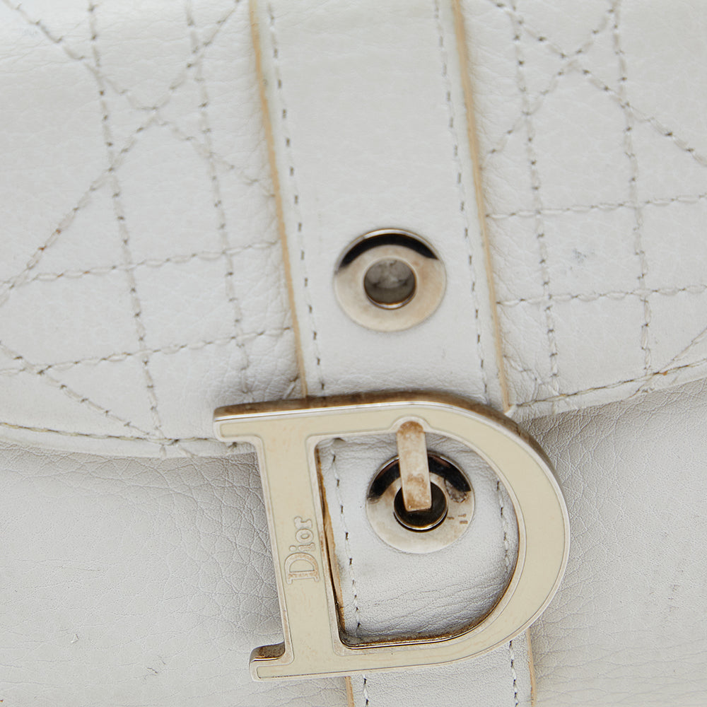Top quality Dior White Cannage Leather French Wallet