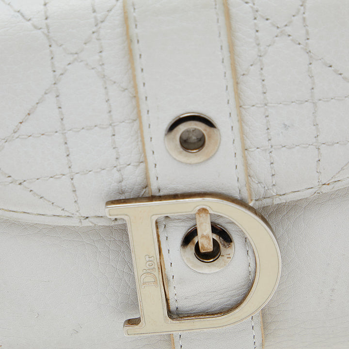 Top quality Dior White Cannage Leather French Wallet