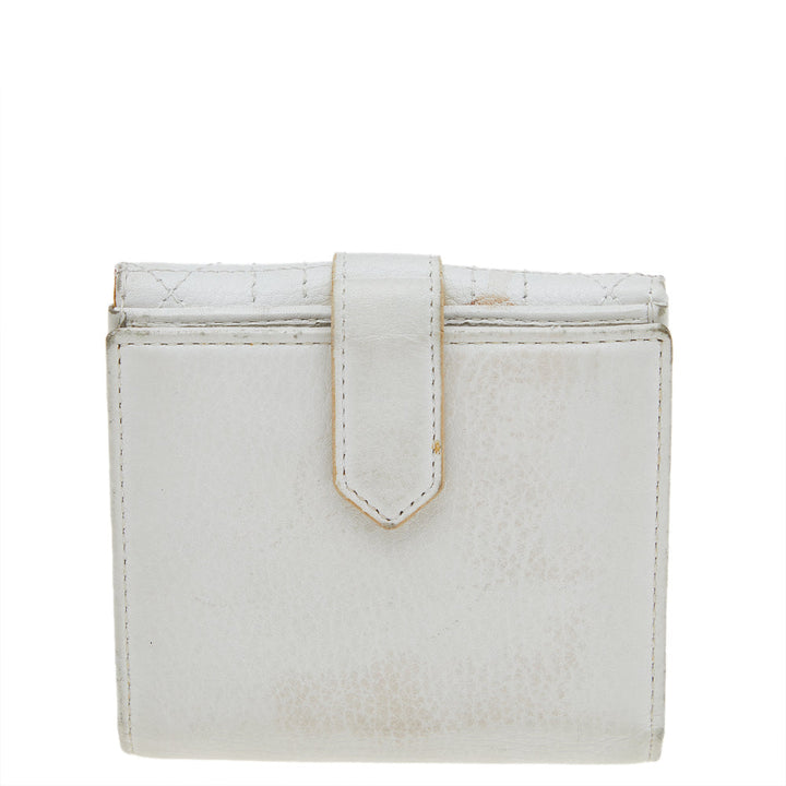 Top quality Dior White Cannage Leather French Wallet