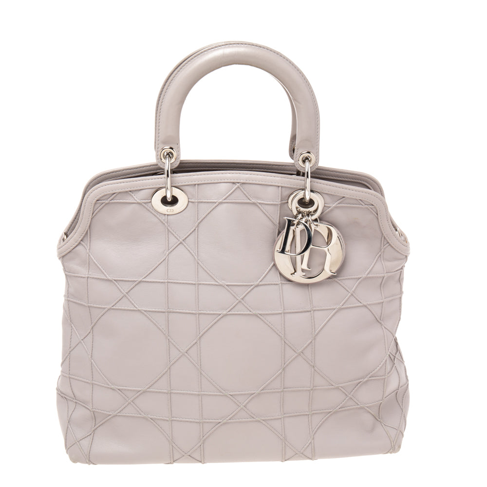 Top quality Dior Pale Lilac Cannage Leather Granville Tote