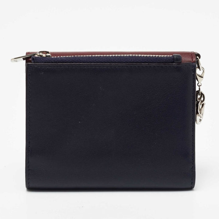 Top quality Dior Burgundy/Dark Blue Leather issimo Envelope Wallet